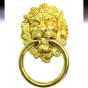 BRAND NEW Gothic Lion Bust Head Chrome Gold Set Of 6 Cabinet Hardware